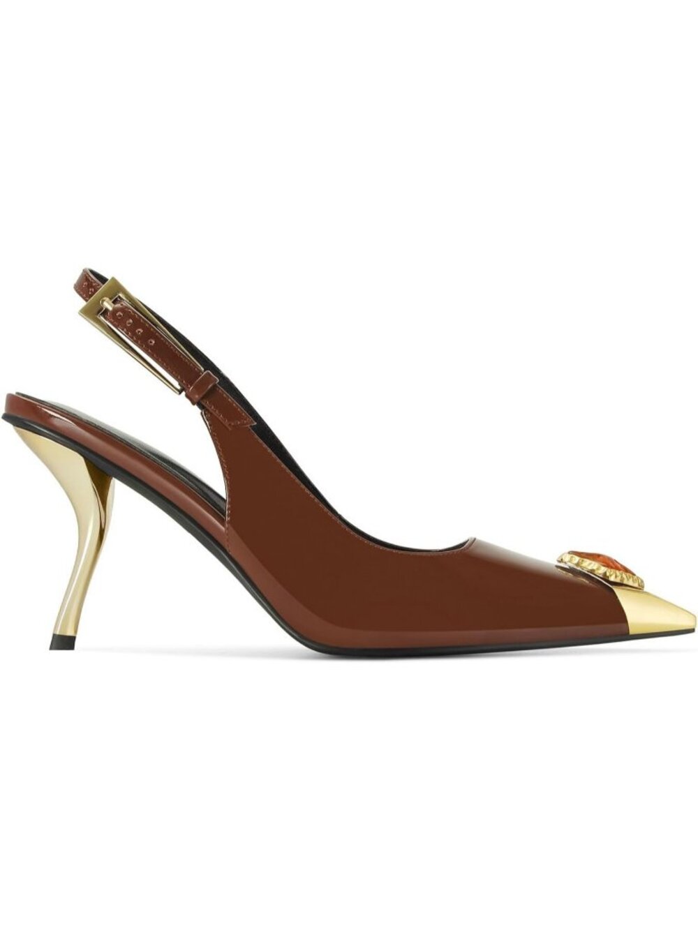 Women's Brown Foam Fabric Pointed Closed Toe Fashion Wedding Sandal Heels - Picture 4 of 6